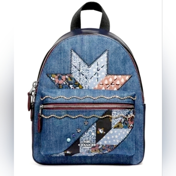 Coach Handbags - Coach Star Denim Patchwork Mini Backpack